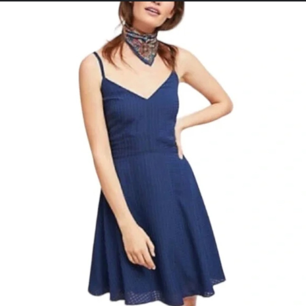 Chic Navy Spaghetti Strap Dress Sz L